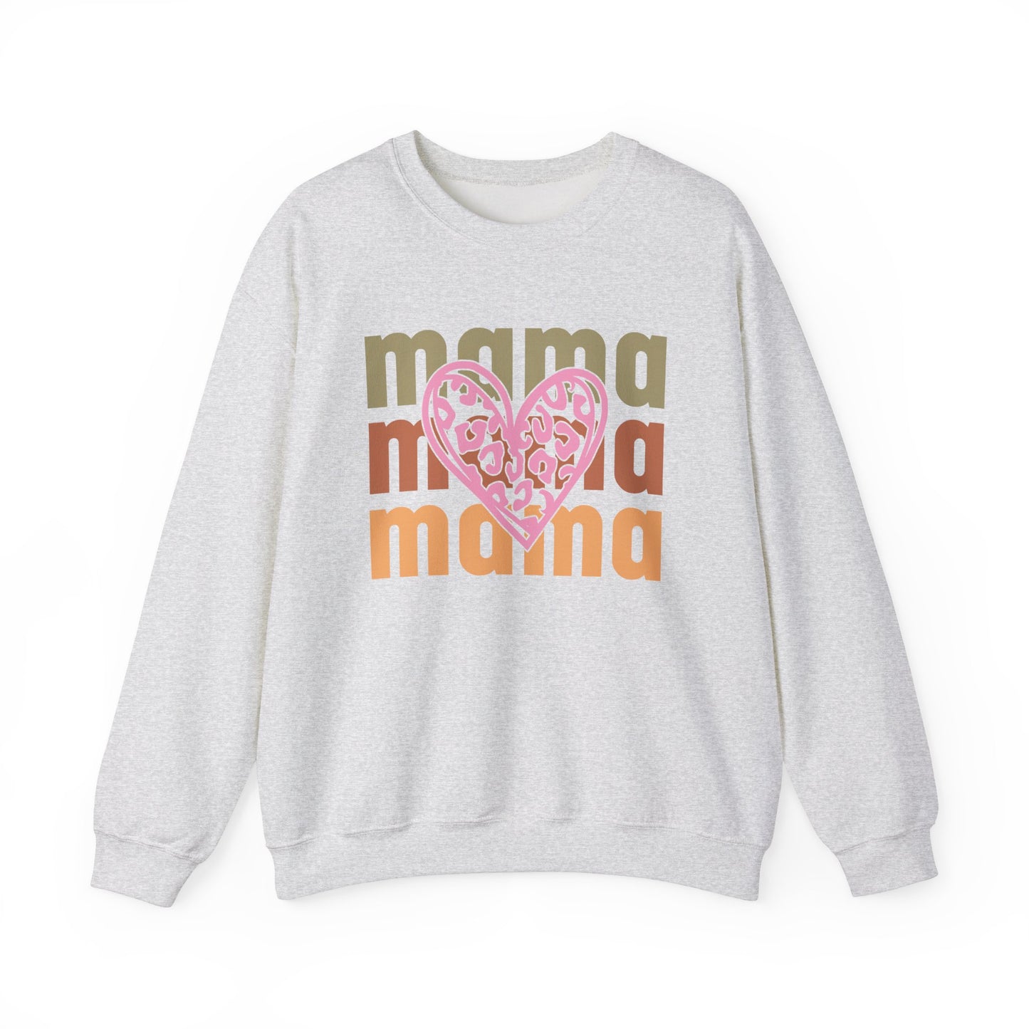 Mama Heart Unisex Heavy Blend™ Crewneck Sweatshirt - Perfect for Mother's Day & Family Gatherings