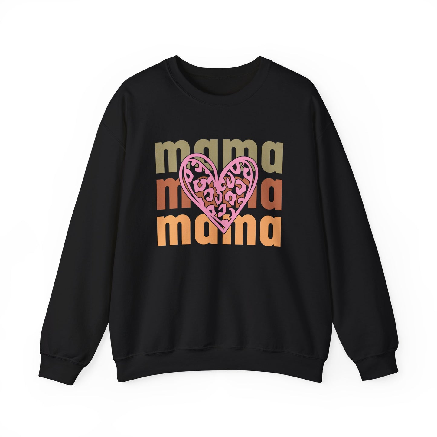 Mama Heart Unisex Heavy Blend™ Crewneck Sweatshirt - Perfect for Mother's Day & Family Gatherings