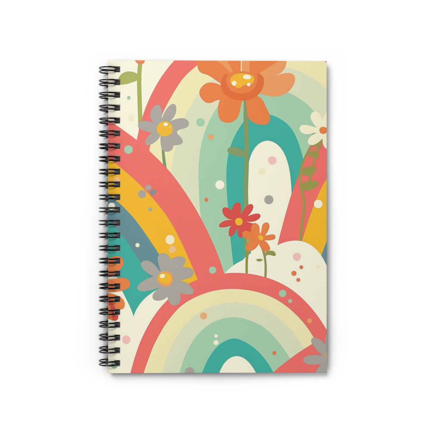 Vibrant Floral Spiral Notebook - Ruled Line for Creative Notes & Journaling