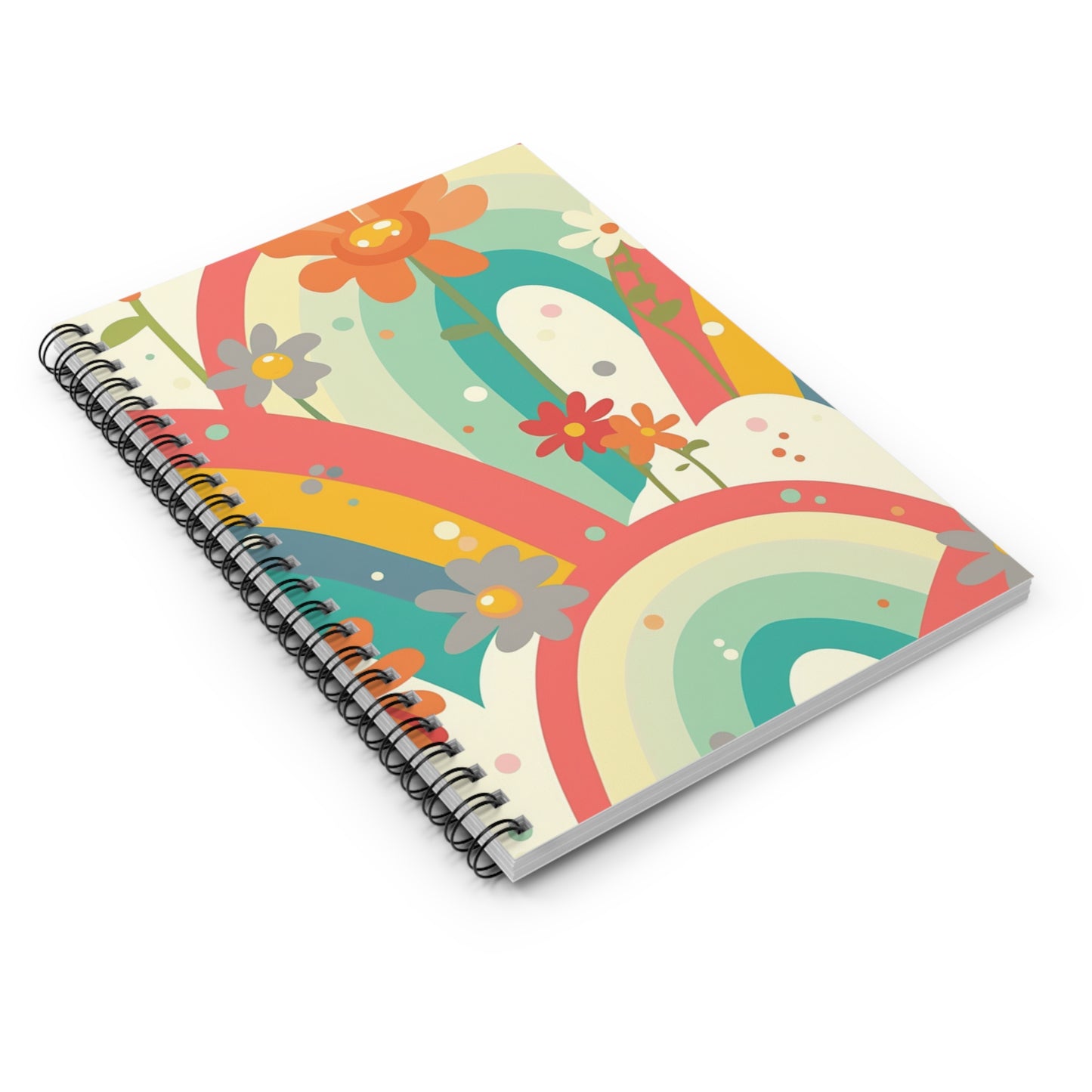 Vibrant Floral Spiral Notebook - Ruled Line for Creative Notes & Journaling