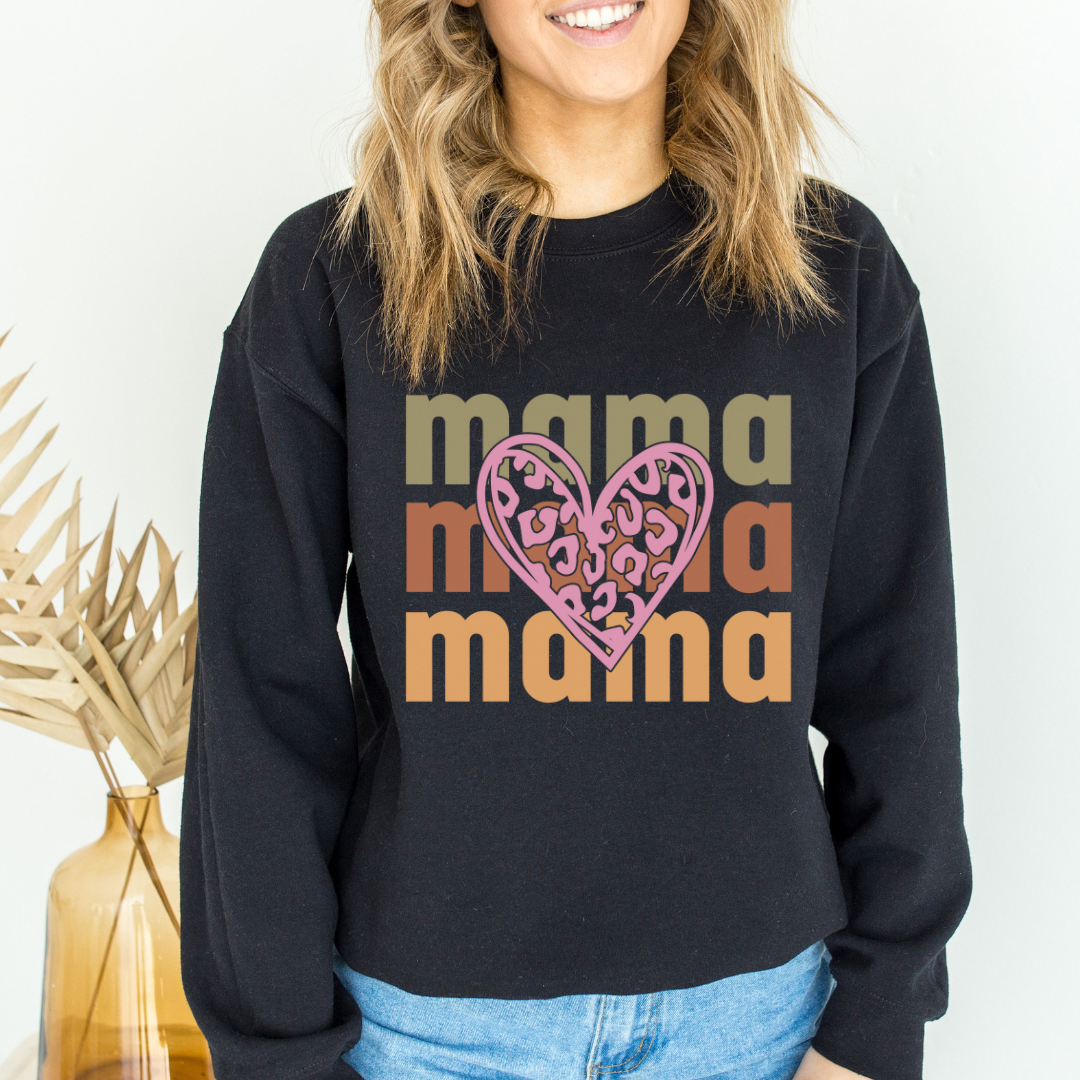 Mama Heart Unisex Heavy Blend™ Crewneck Sweatshirt - Perfect for Mother's Day & Family Gatherings