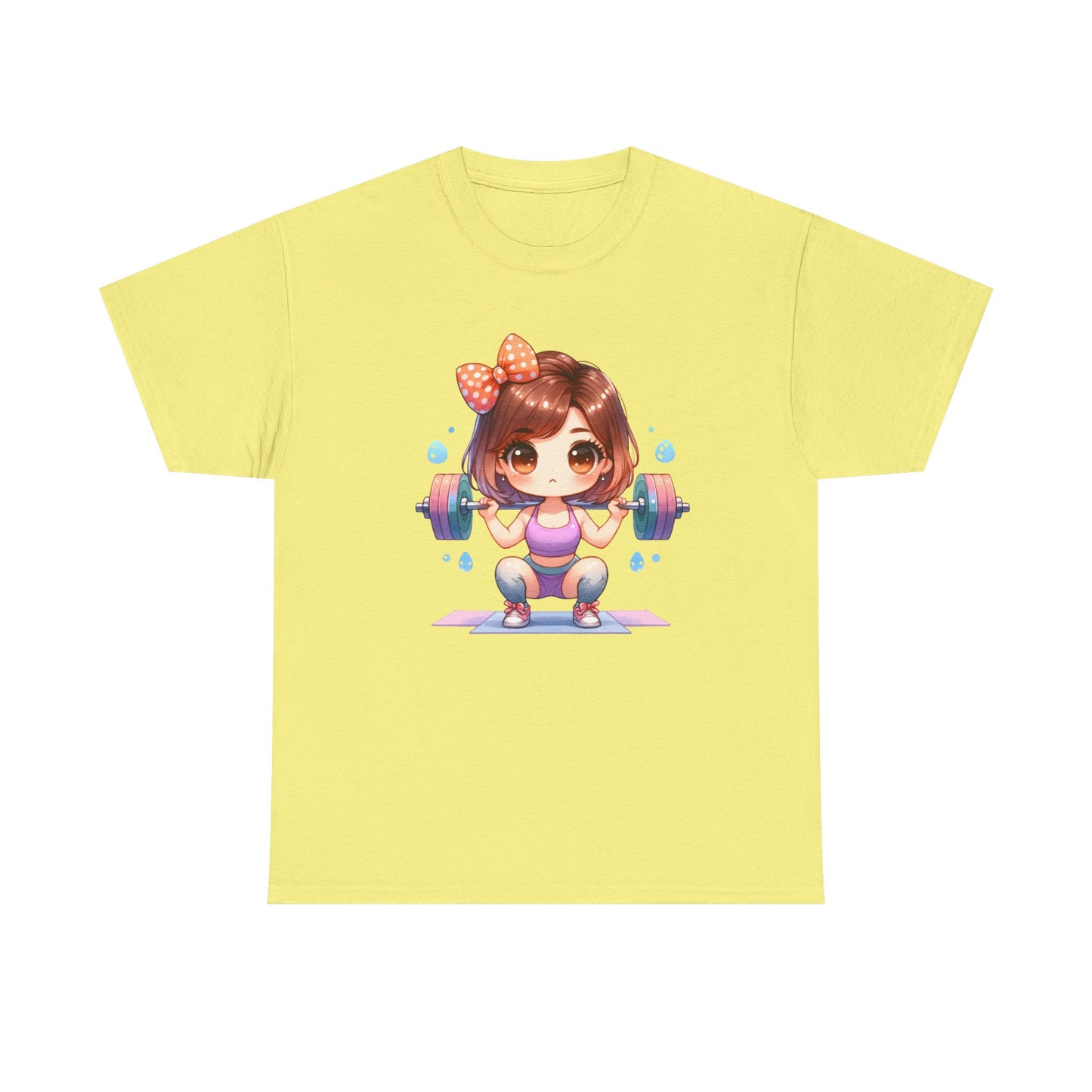 Cute Weightlifting Heavy Cotton Tee - Fitness & Motivation Shirt