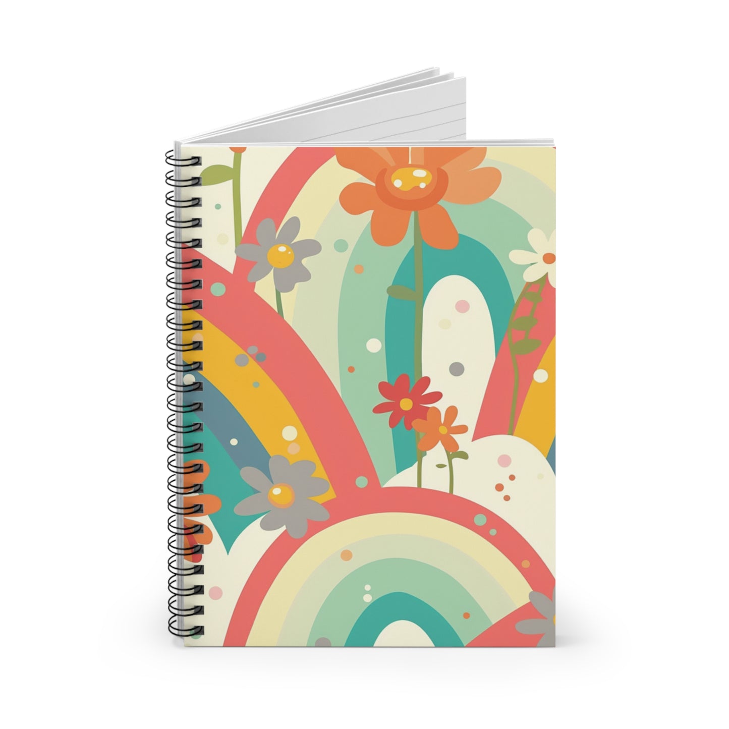 Vibrant Floral Spiral Notebook - Ruled Line for Creative Notes & Journaling