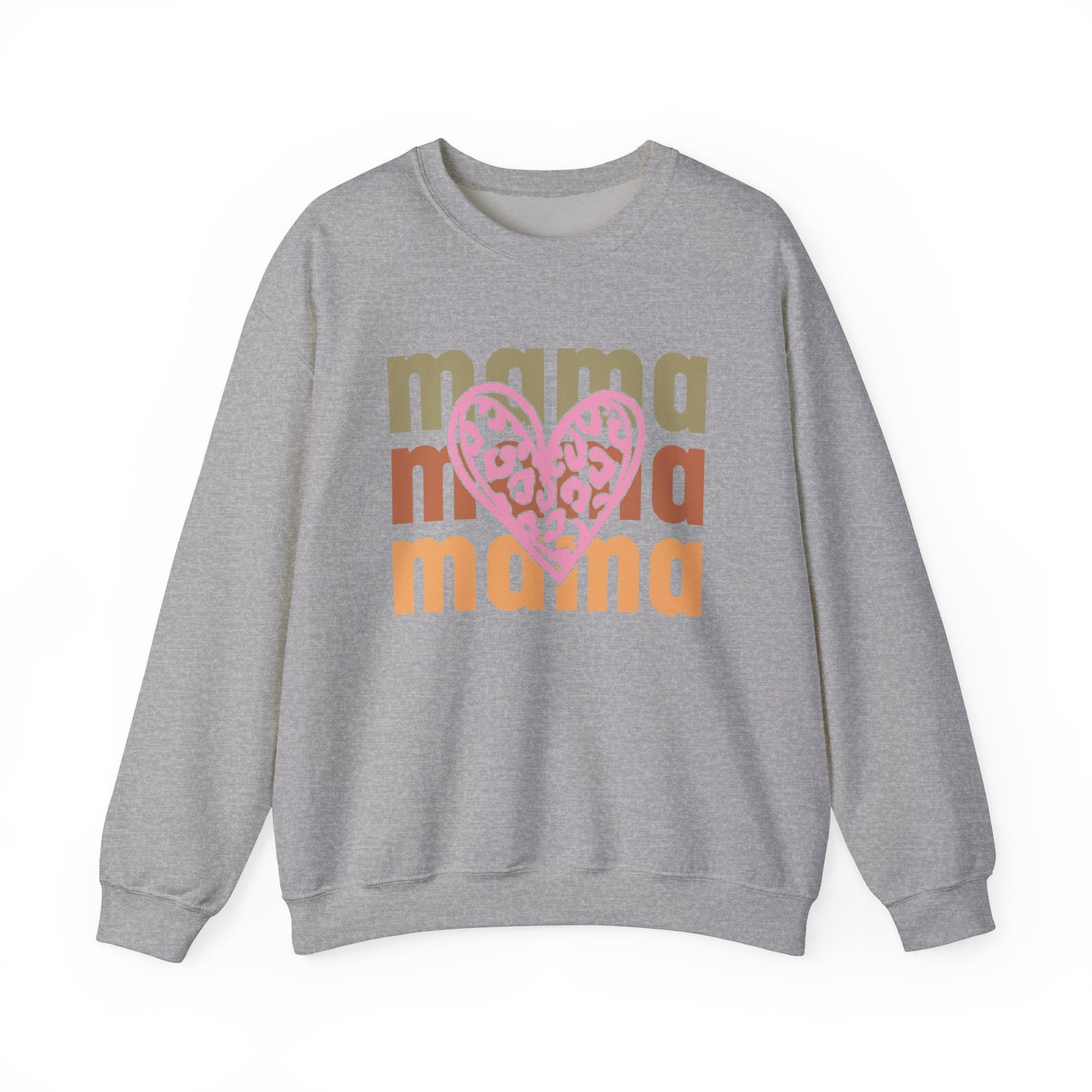 Mama Heart Unisex Heavy Blend™ Crewneck Sweatshirt - Perfect for Mother's Day & Family Gatherings