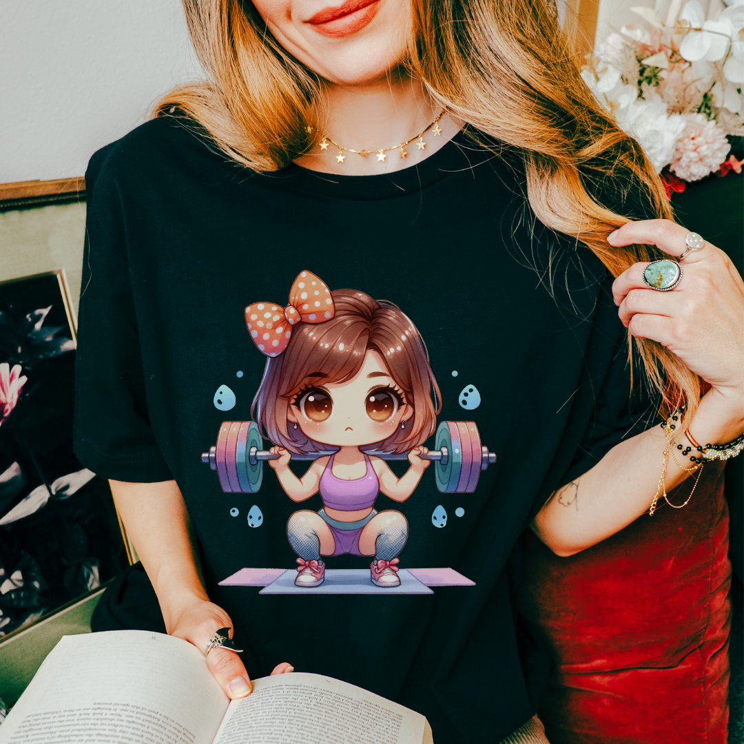 Cute Weightlifting Heavy Cotton Tee - Fitness & Motivation Shirt