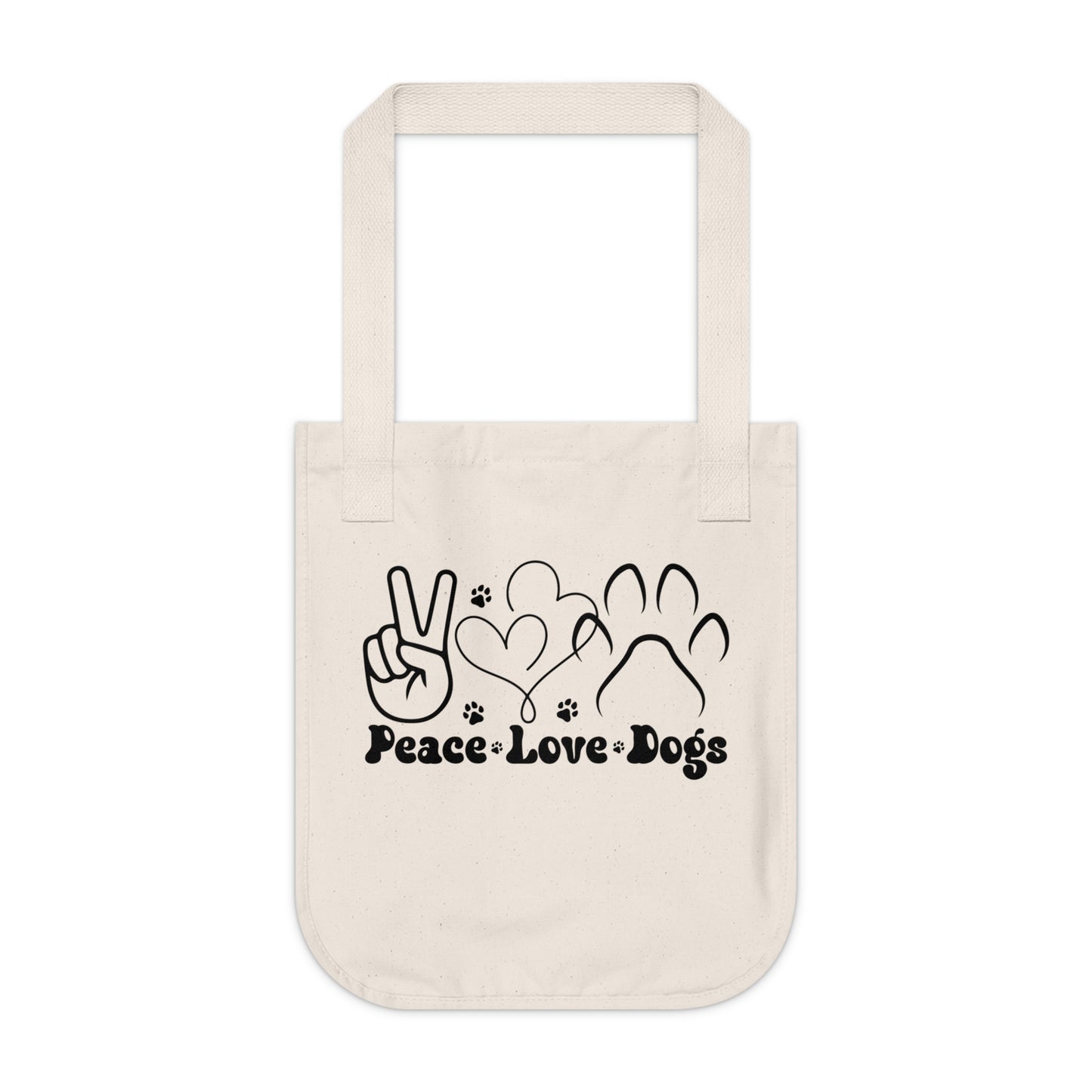 Peace Love Dogs Organic Canvas Tote Bag