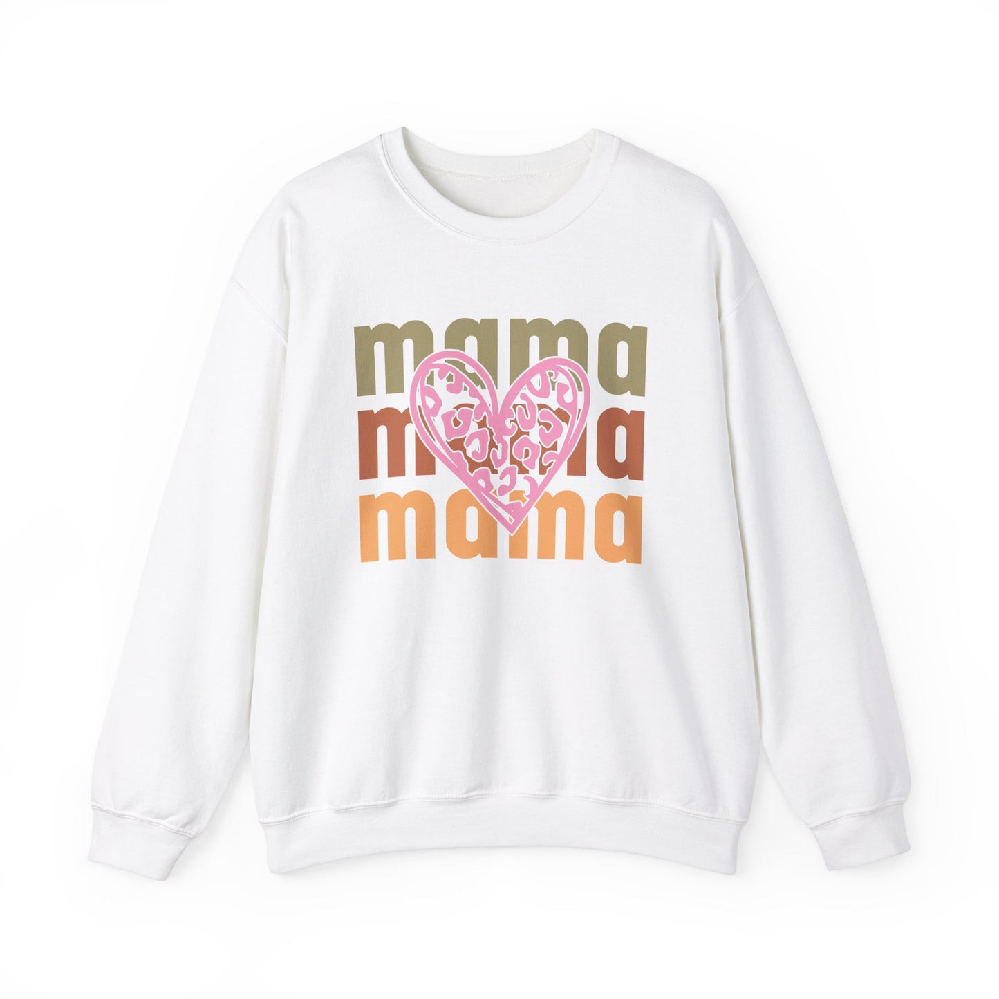 Mama Heart Unisex Heavy Blend™ Crewneck Sweatshirt - Perfect for Mother's Day & Family Gatherings