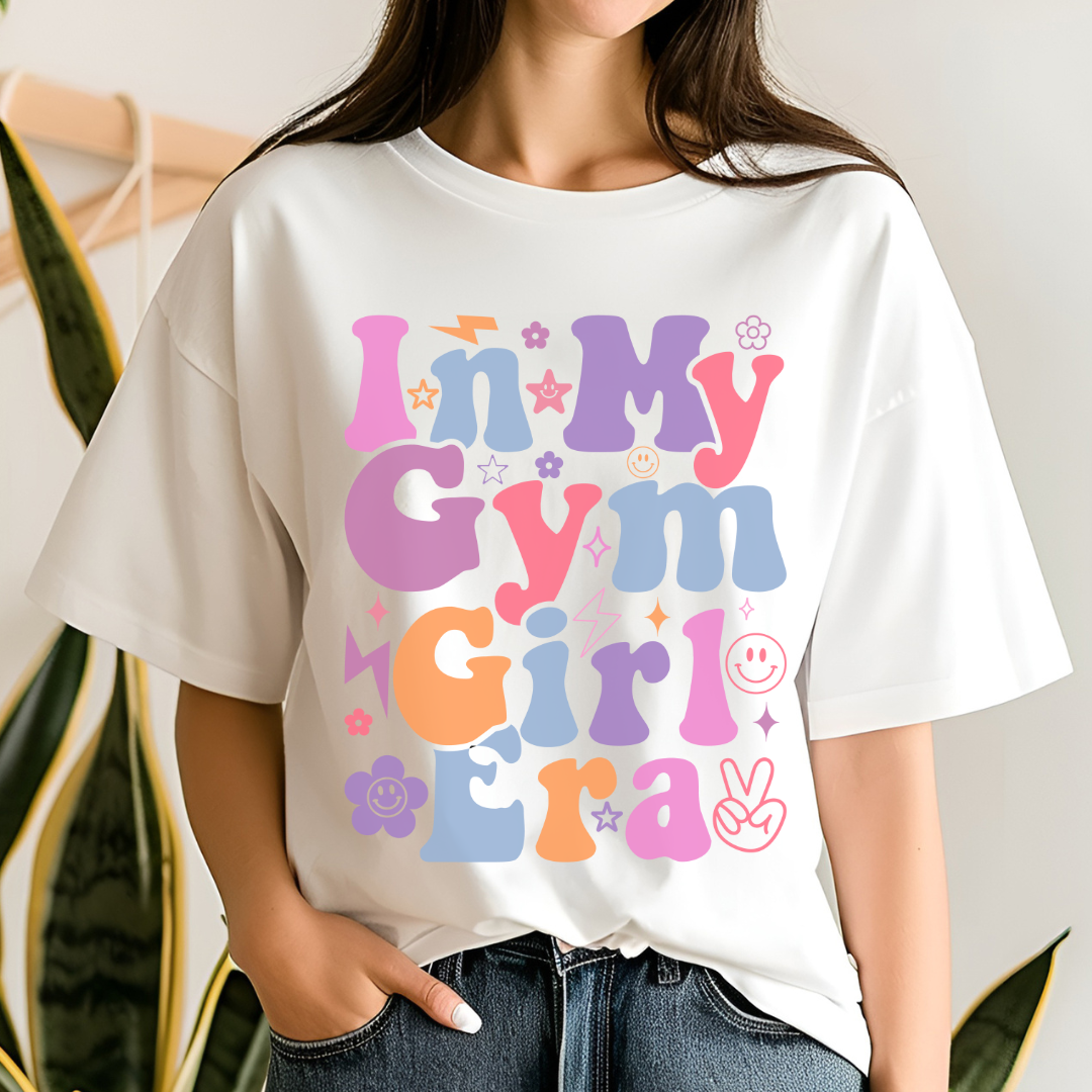 In My Gym Girl Era Heavy Cotton Tee - Fun & Colorful Workout T-Shirt