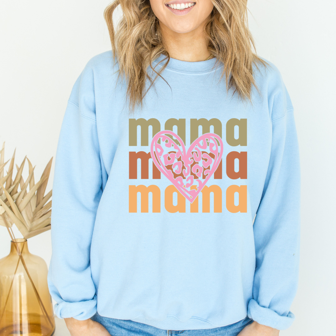 Mama Heart Unisex Heavy Blend™ Crewneck Sweatshirt - Perfect for Mother's Day & Family Gatherings