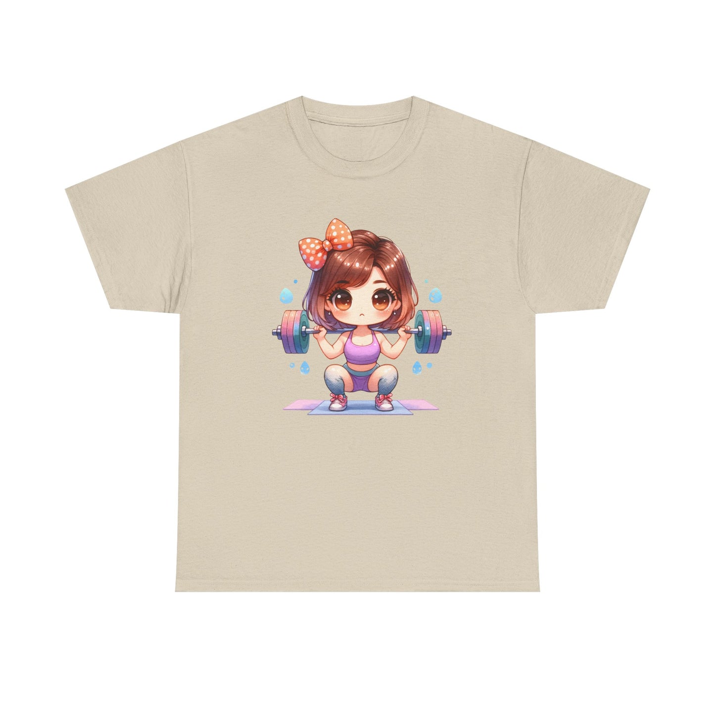 Cute Weightlifting Heavy Cotton Tee - Fitness & Motivation Shirt