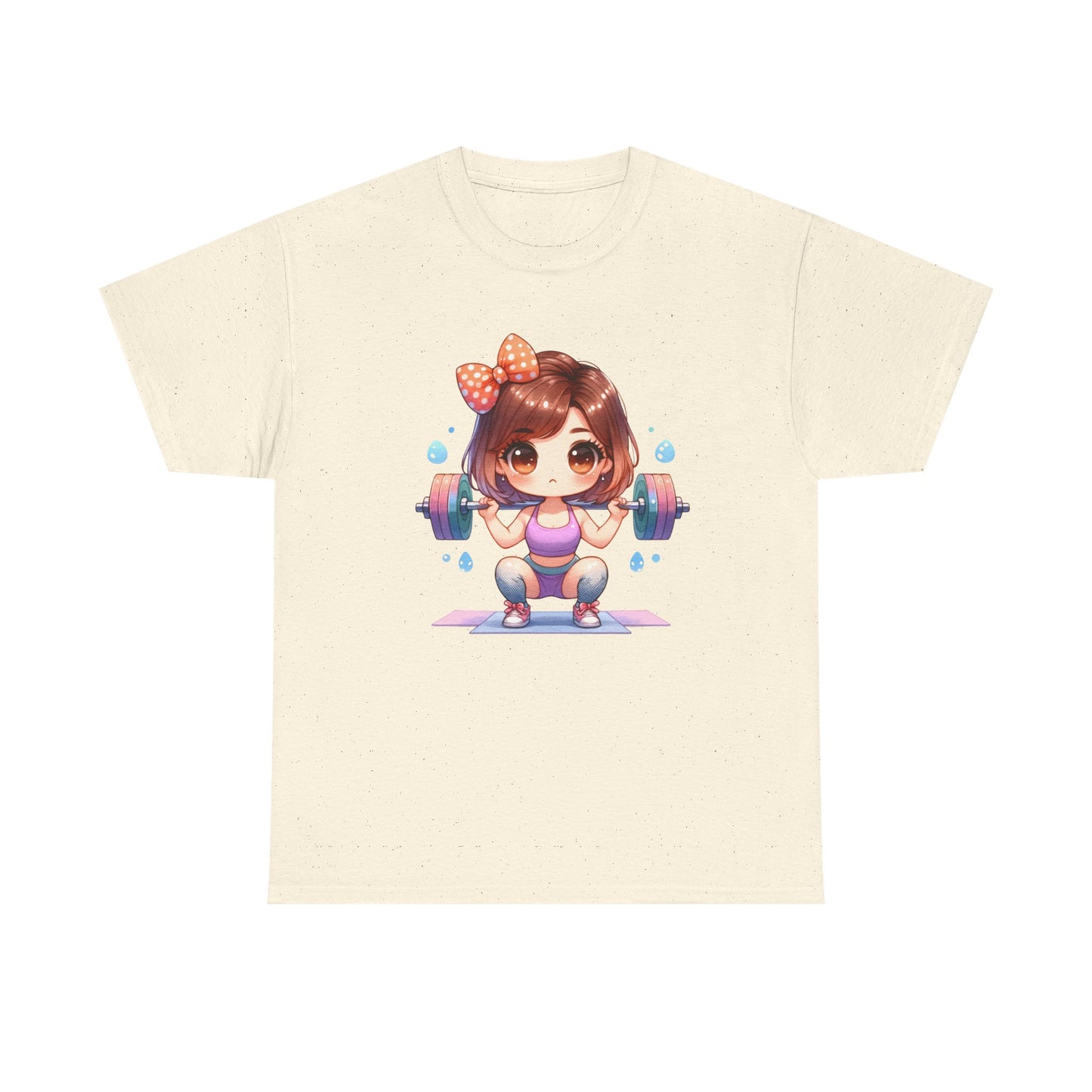 Cute Weightlifting Heavy Cotton Tee - Fitness & Motivation Shirt