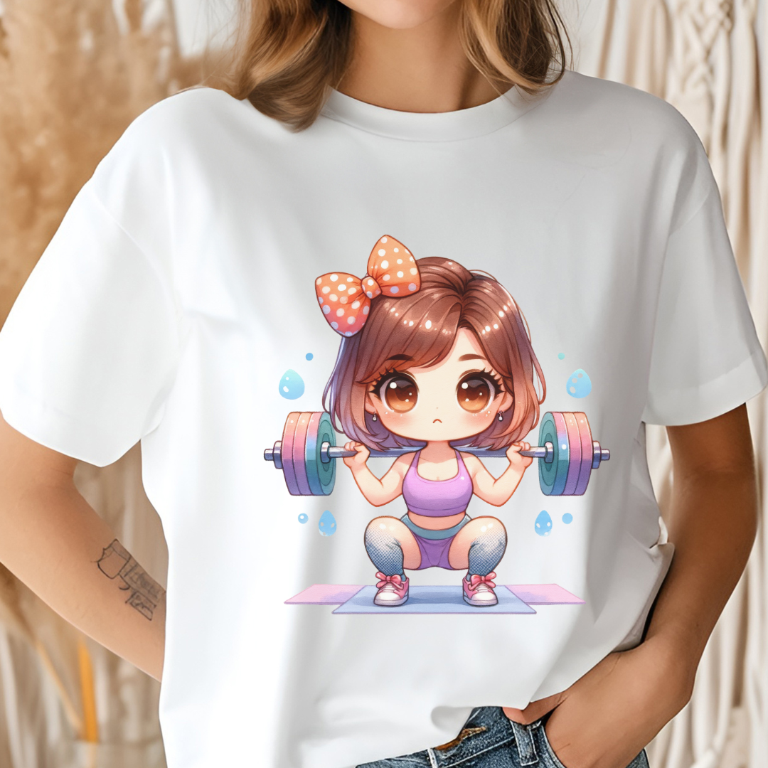 Cute Weightlifting Heavy Cotton Tee - Fitness & Motivation Shirt